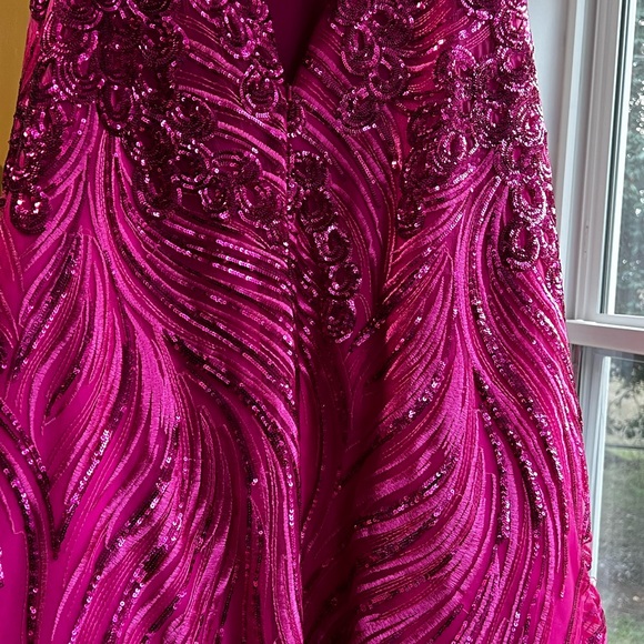 Clarisse Fuchsia Sequin Prom Dress - Picture 11 of 15